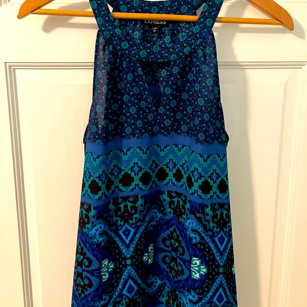 Flowy Blue Express Lightweight Halter Top